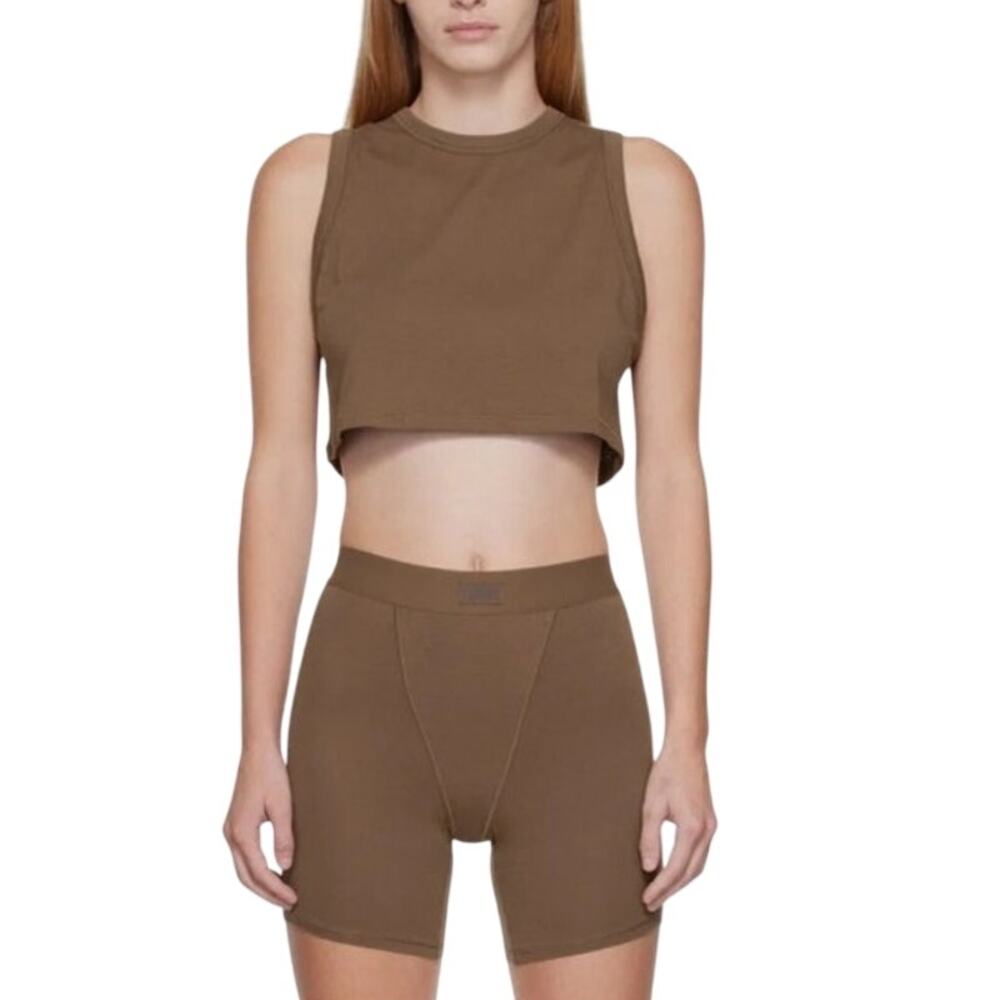 SKIMS Brown Two Piece Matching Boyfriend Boxer Set XL / 2X Cozy Loungewear